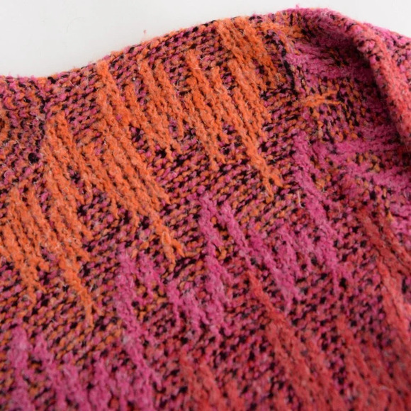 Vintage Haberdasher Purple, Pink, Orange, Red Knit & Yarn  Crewneck Sweater M - Picture 10 of 13